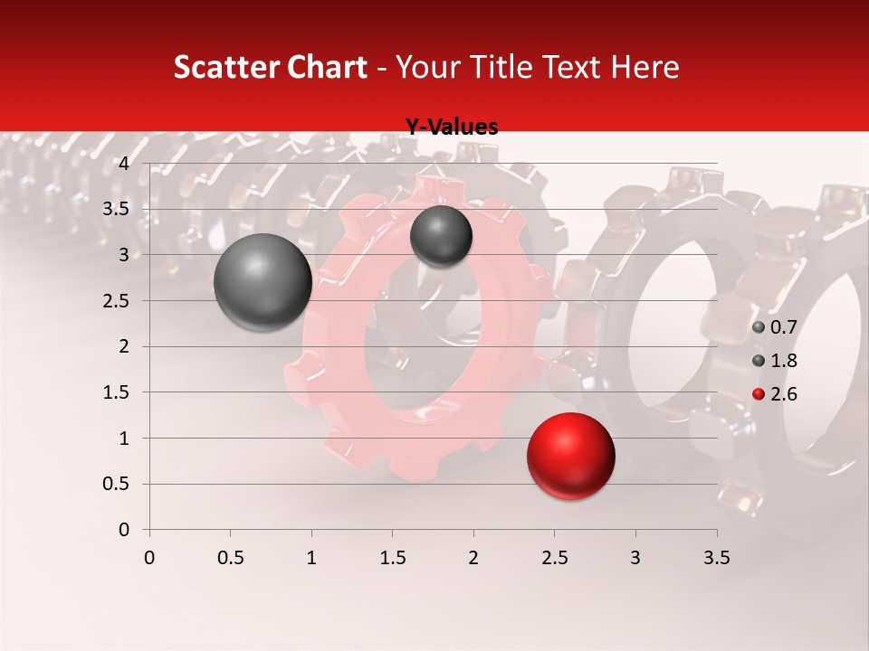 A Group Of Metal Gears With A Red Center PowerPoint Template