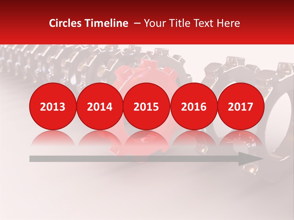A Group Of Metal Gears With A Red Center PowerPoint Template