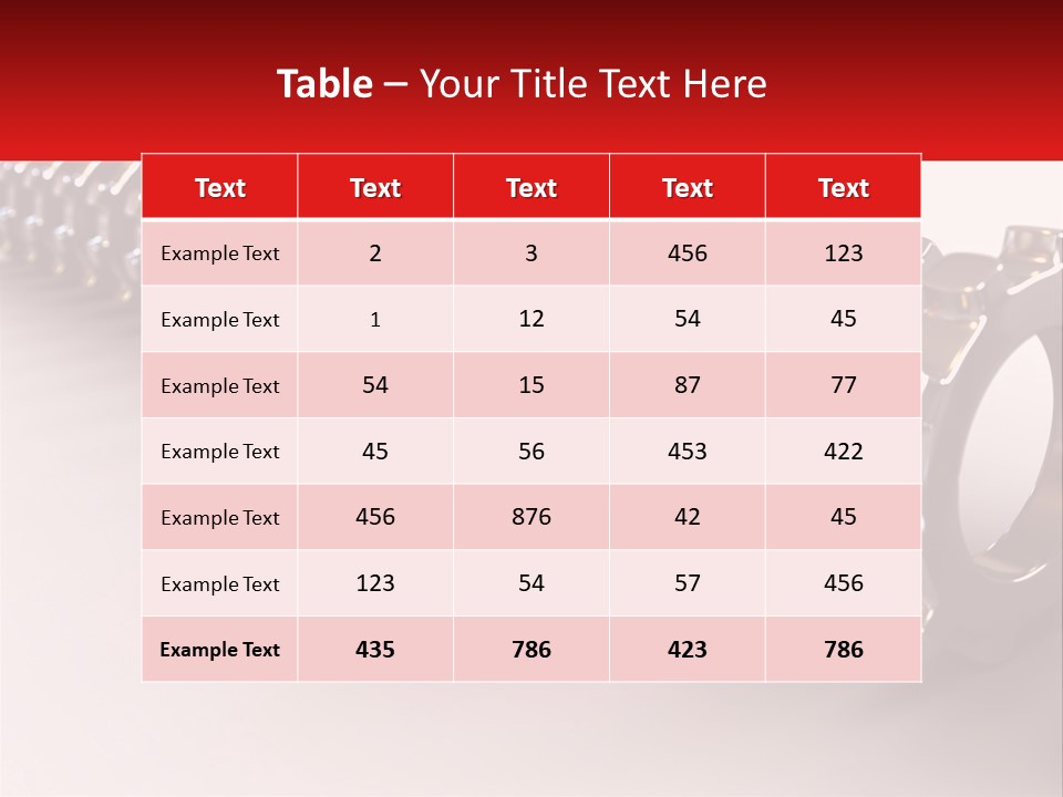 A Group Of Metal Gears With A Red Center PowerPoint Template