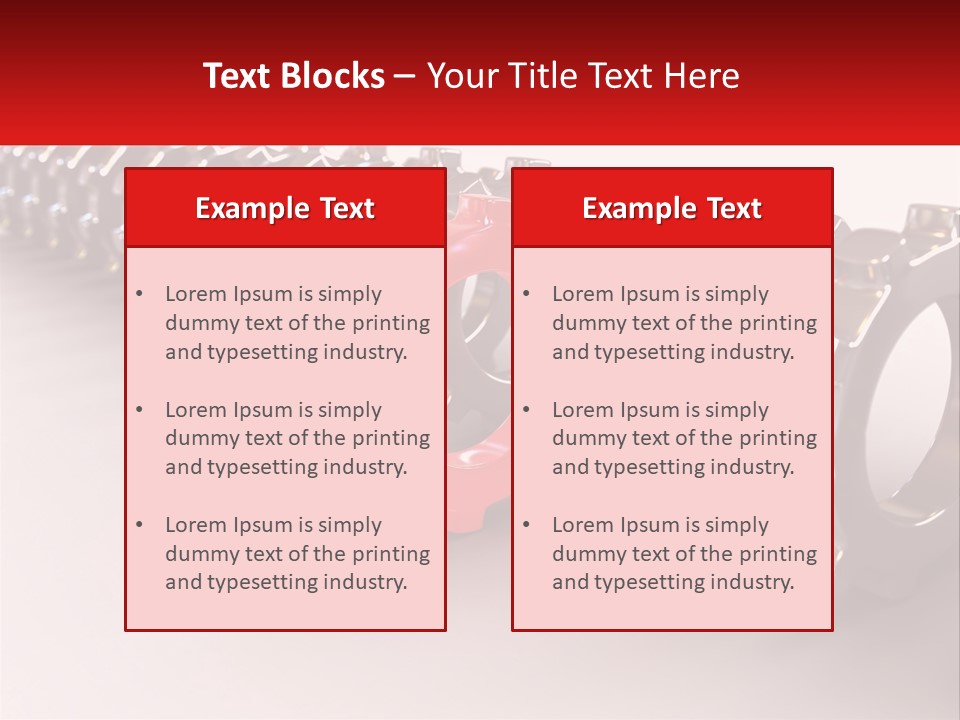A Group Of Metal Gears With A Red Center PowerPoint Template