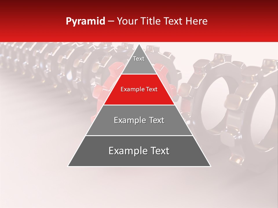 A Group Of Metal Gears With A Red Center PowerPoint Template