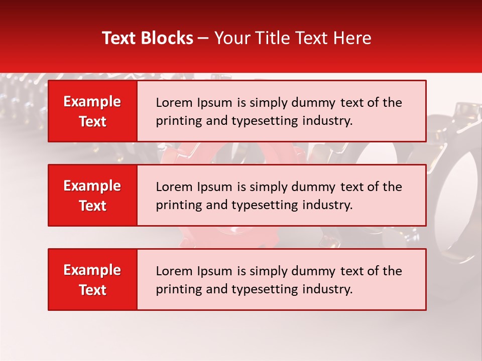 A Group Of Metal Gears With A Red Center PowerPoint Template