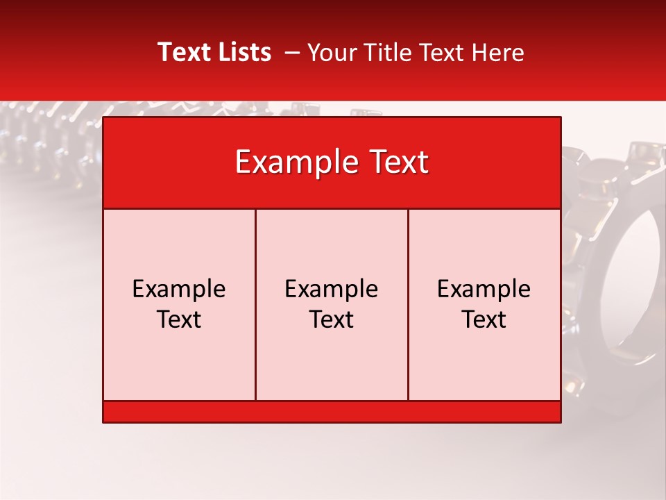 A Group Of Metal Gears With A Red Center PowerPoint Template