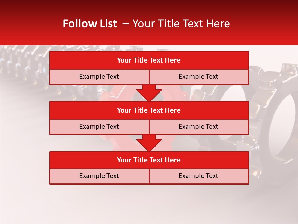 A Group Of Metal Gears With A Red Center PowerPoint Template
