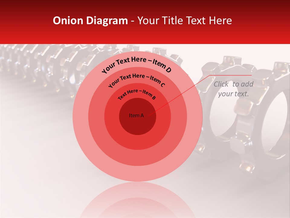 A Group Of Metal Gears With A Red Center PowerPoint Template