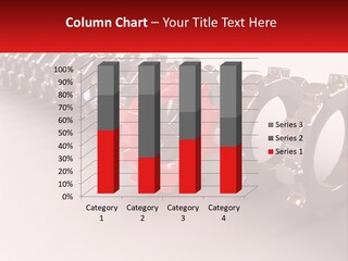 A Group Of Metal Gears With A Red Center PowerPoint Template