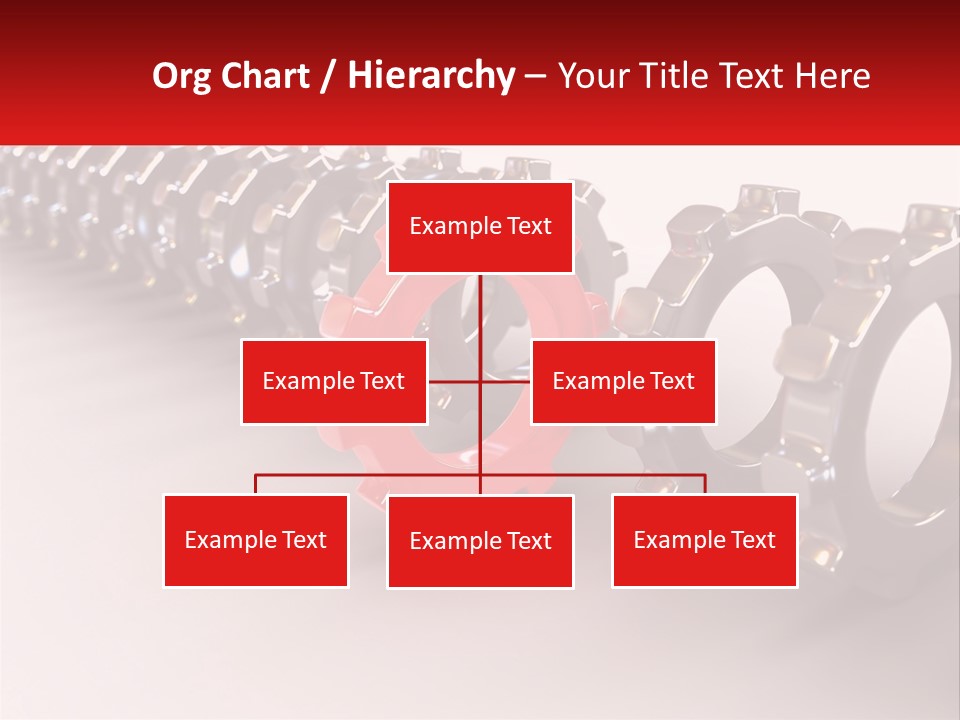 A Group Of Metal Gears With A Red Center PowerPoint Template