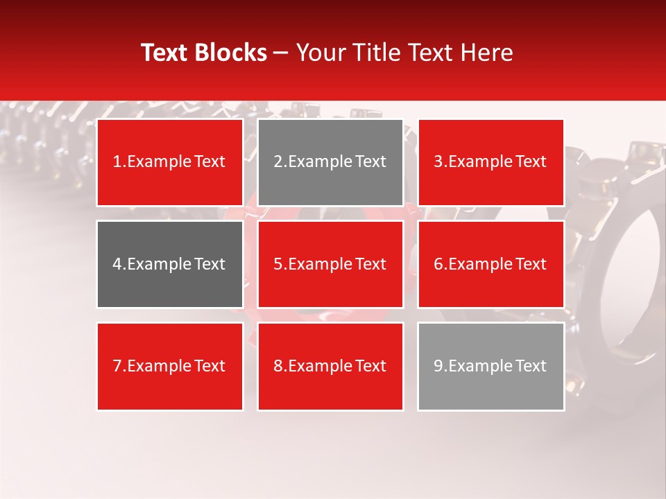 A Group Of Metal Gears With A Red Center PowerPoint Template