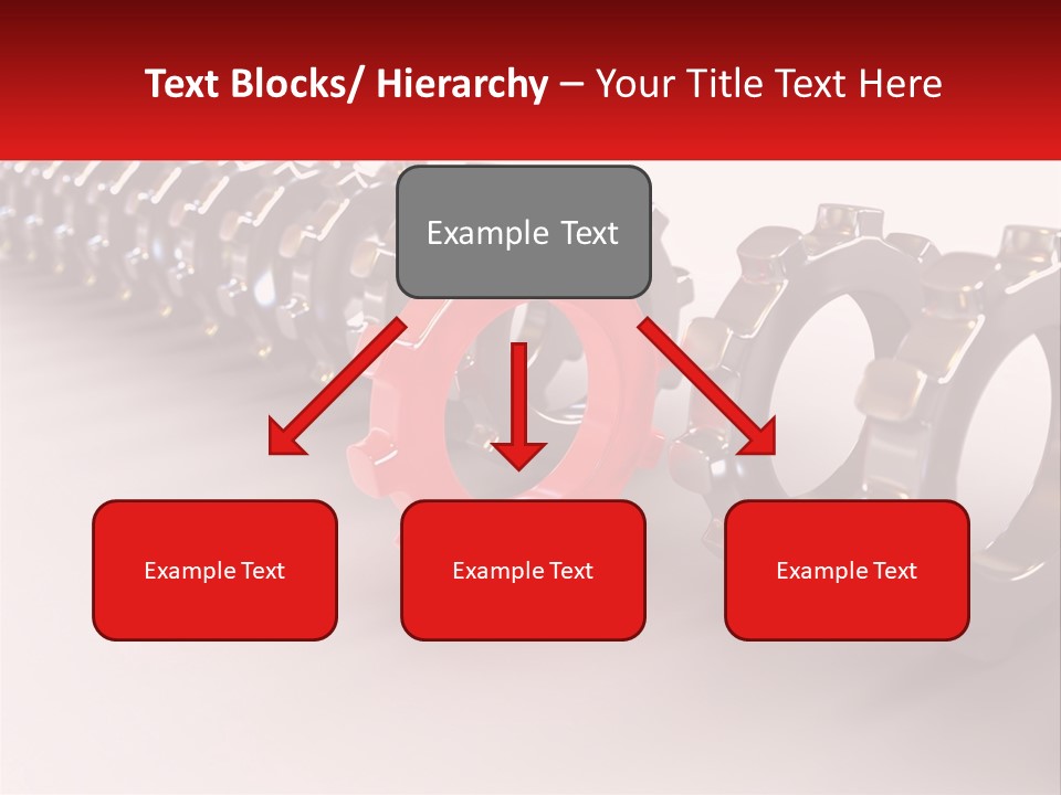 A Group Of Metal Gears With A Red Center PowerPoint Template
