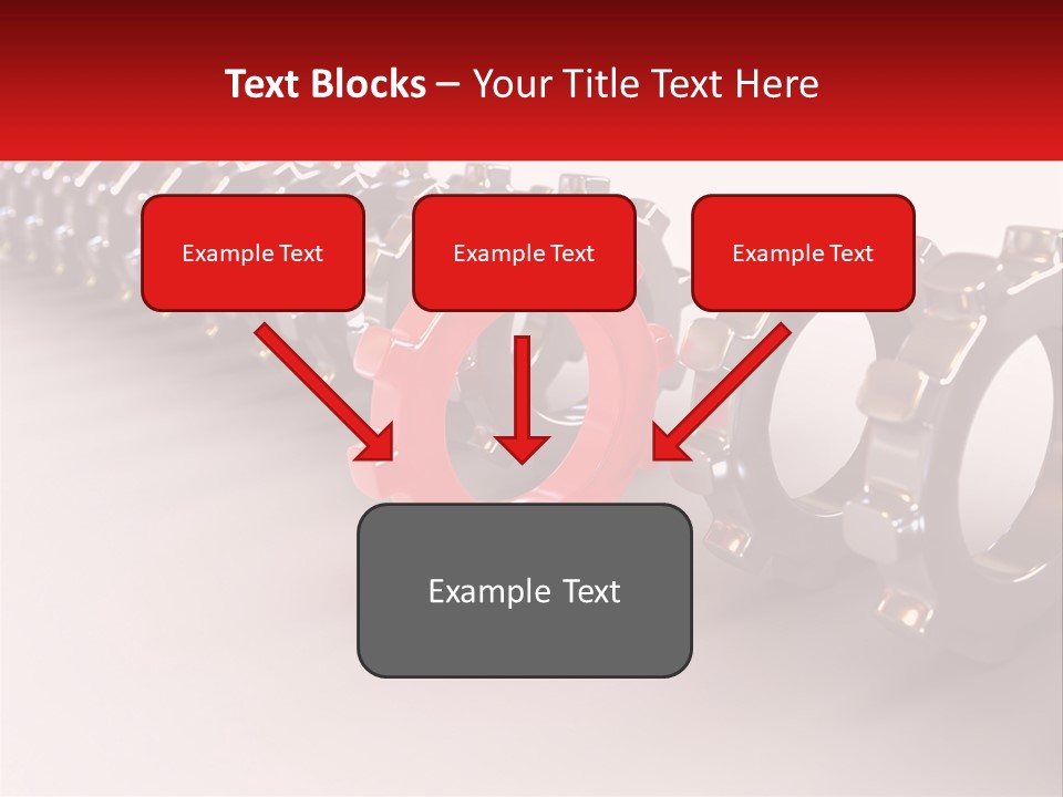 A Group Of Metal Gears With A Red Center PowerPoint Template