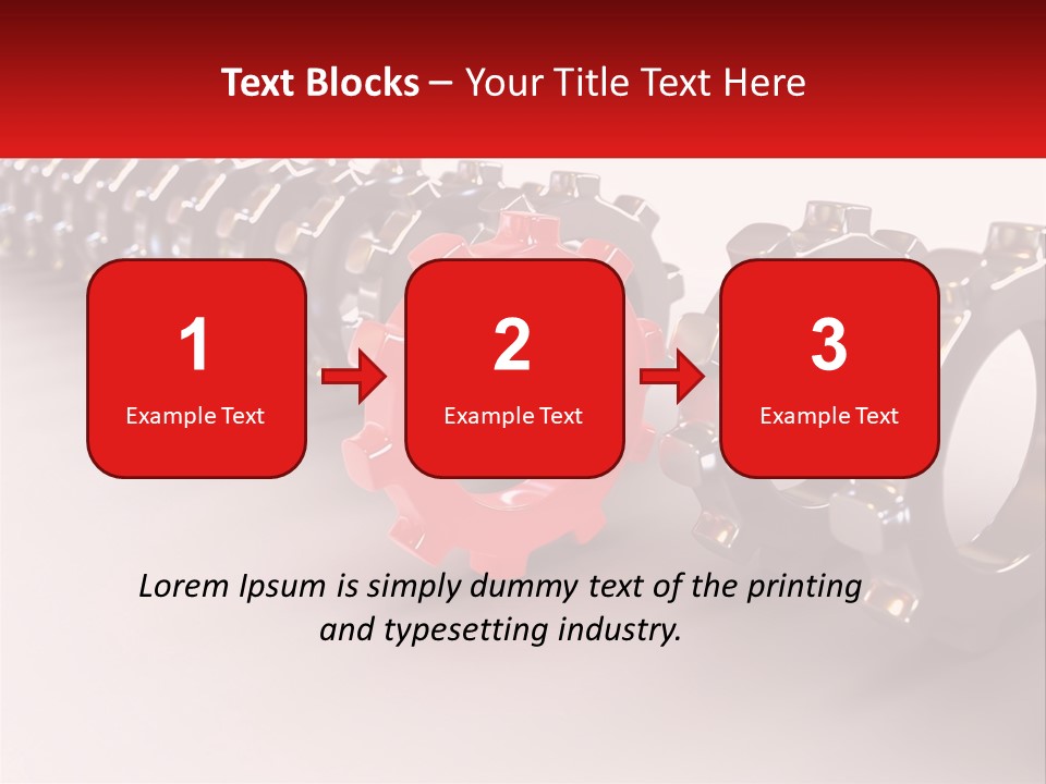 A Group Of Metal Gears With A Red Center PowerPoint Template
