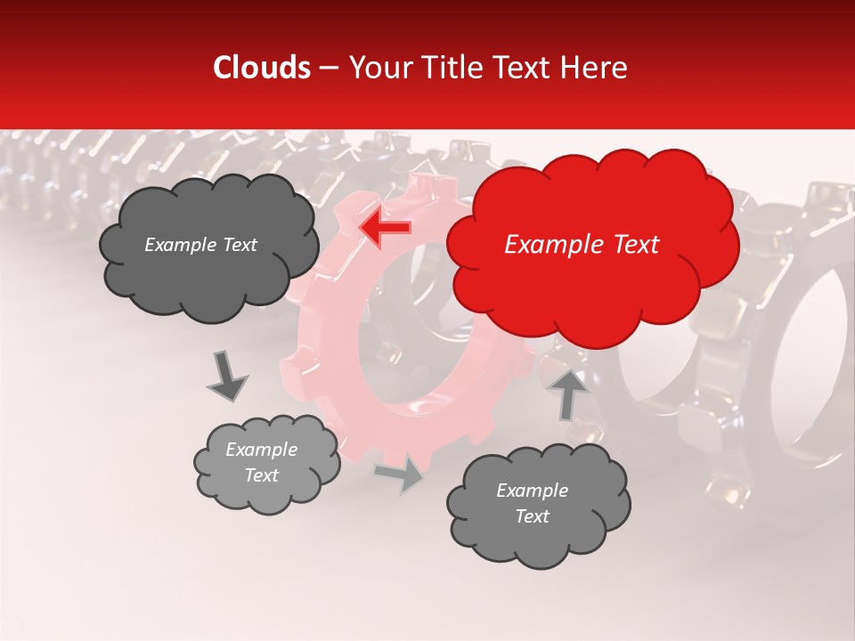 A Group Of Metal Gears With A Red Center PowerPoint Template