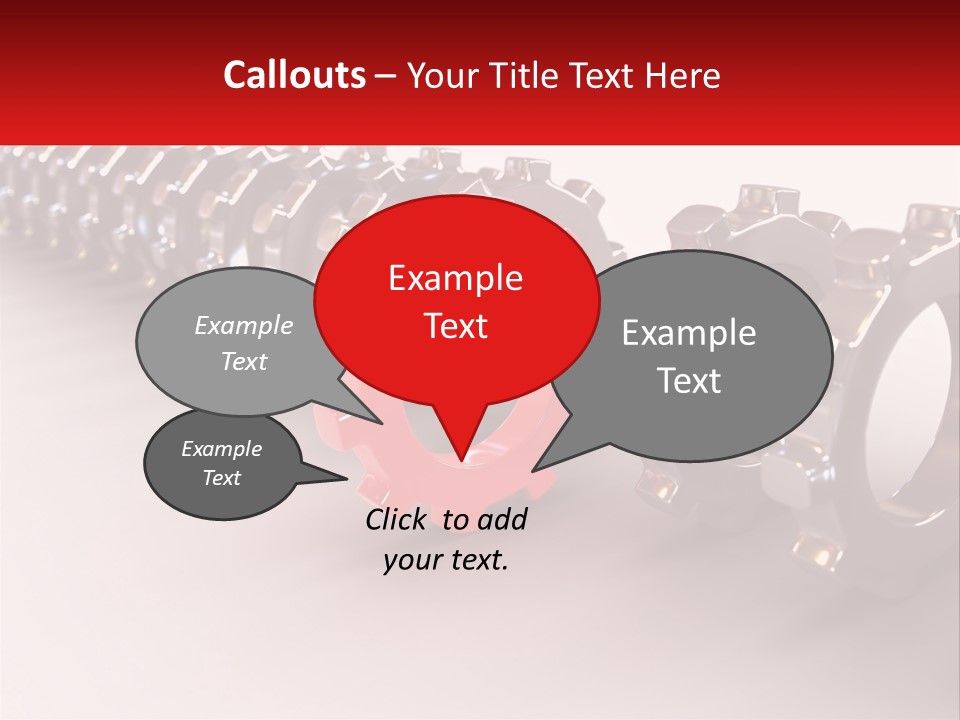 A Group Of Metal Gears With A Red Center PowerPoint Template