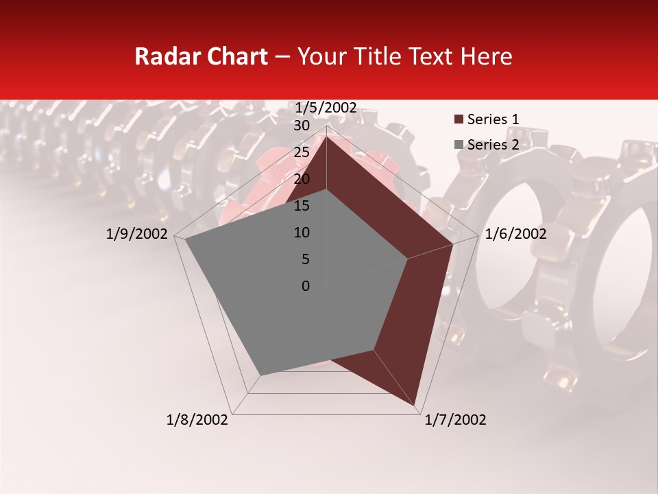 A Group Of Metal Gears With A Red Center PowerPoint Template