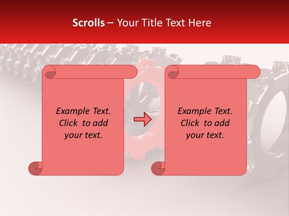 A Group Of Metal Gears With A Red Center PowerPoint Template
