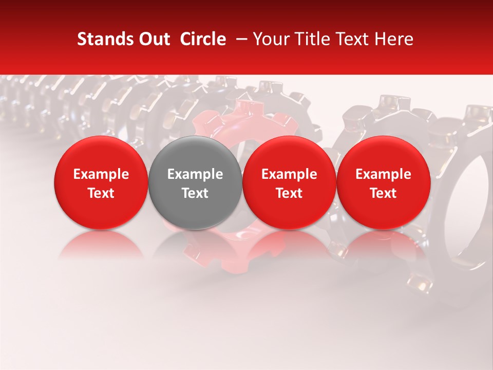 A Group Of Metal Gears With A Red Center PowerPoint Template