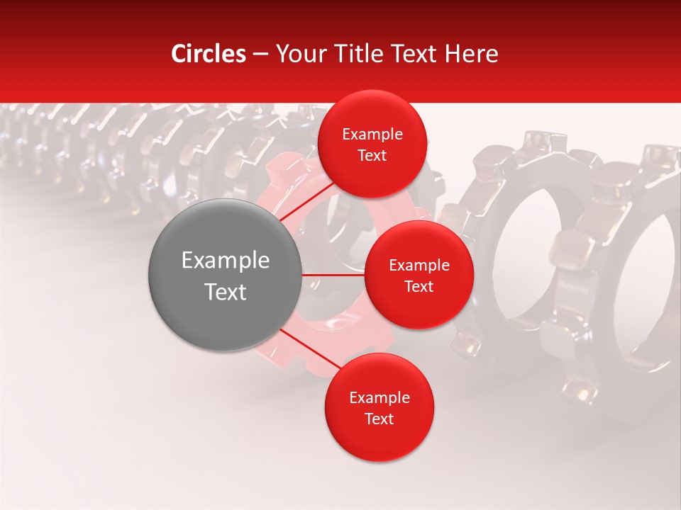 A Group Of Metal Gears With A Red Center PowerPoint Template