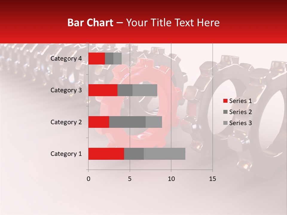 A Group Of Metal Gears With A Red Center PowerPoint Template