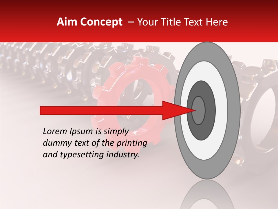 A Group Of Metal Gears With A Red Center PowerPoint Template