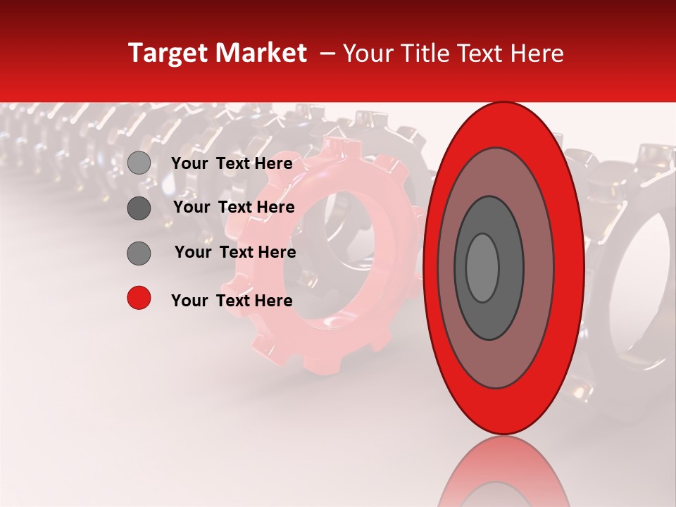 A Group Of Metal Gears With A Red Center PowerPoint Template