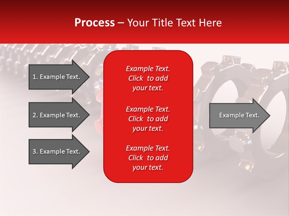 A Group Of Metal Gears With A Red Center PowerPoint Template