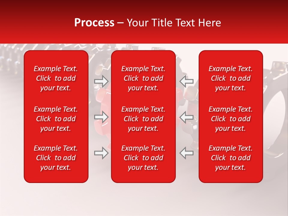 A Group Of Metal Gears With A Red Center PowerPoint Template