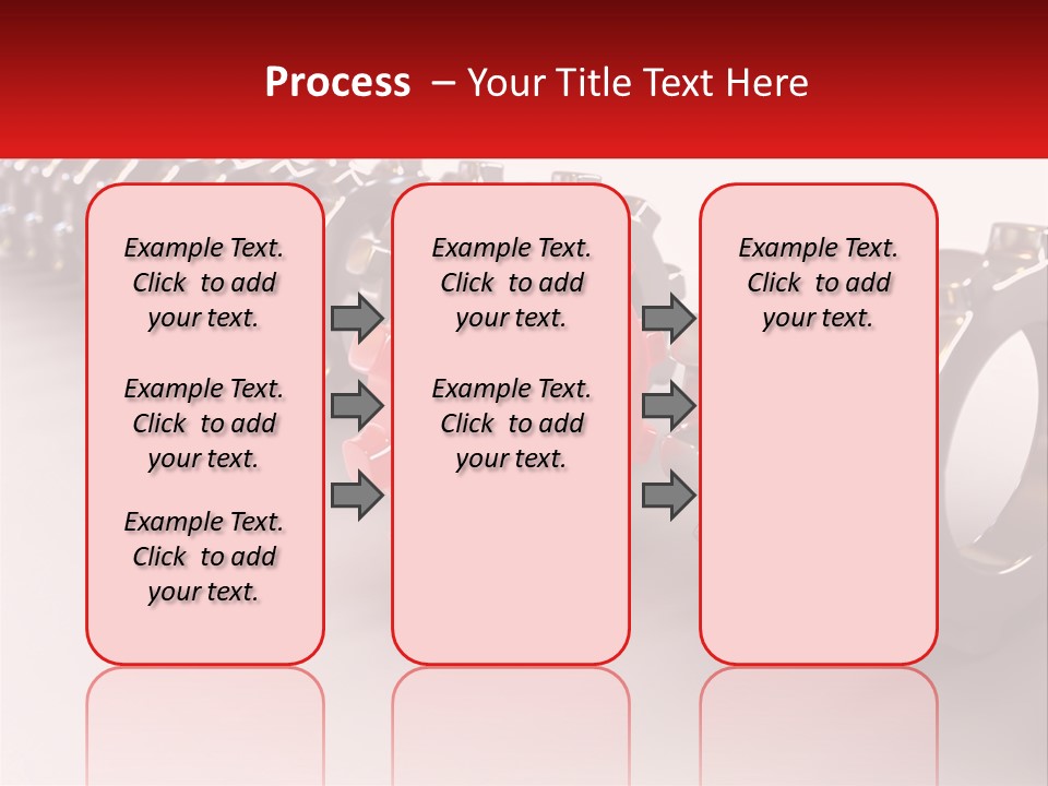 A Group Of Metal Gears With A Red Center PowerPoint Template