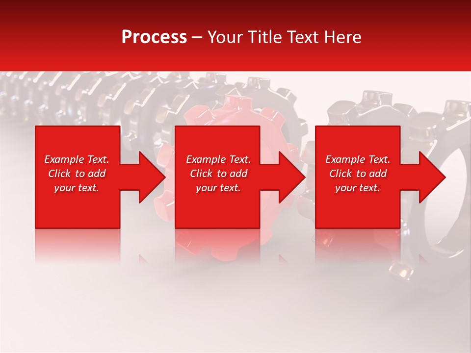 A Group Of Metal Gears With A Red Center PowerPoint Template