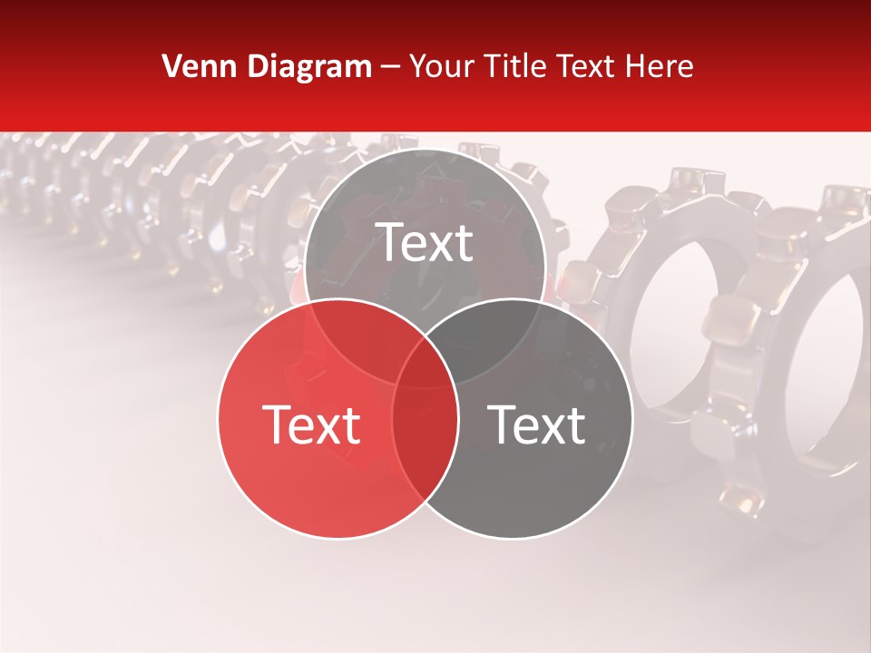 A Group Of Metal Gears With A Red Center PowerPoint Template