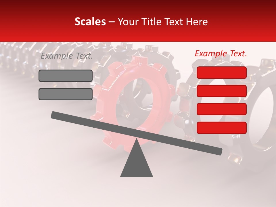 A Group Of Metal Gears With A Red Center PowerPoint Template