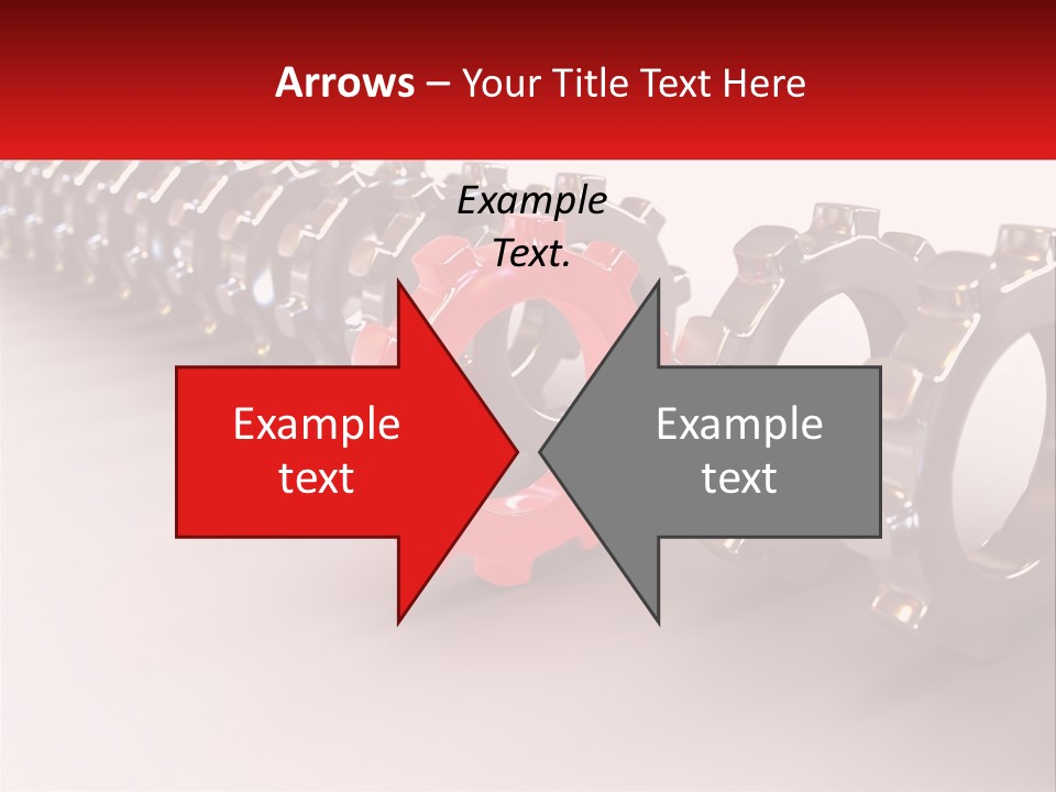 A Group Of Metal Gears With A Red Center PowerPoint Template