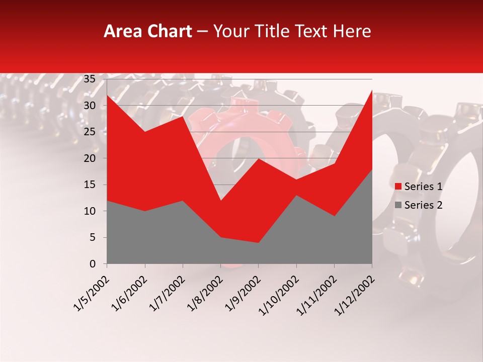 A Group Of Metal Gears With A Red Center PowerPoint Template