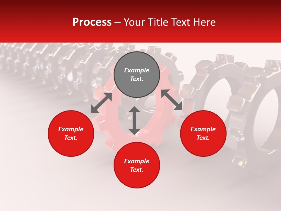 A Group Of Metal Gears With A Red Center PowerPoint Template