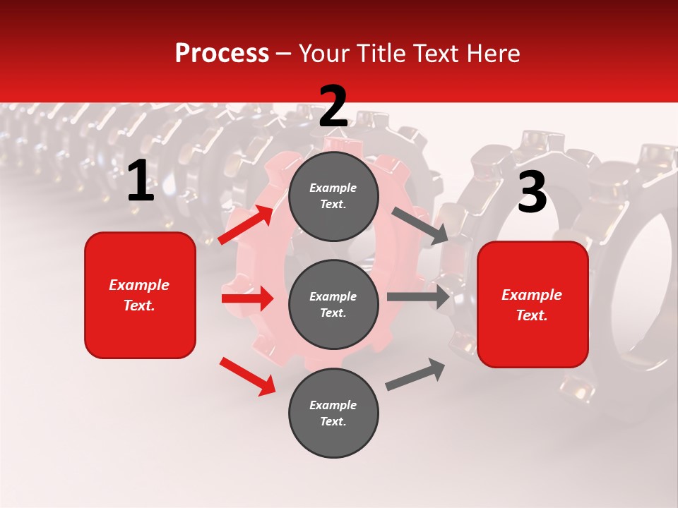 A Group Of Metal Gears With A Red Center PowerPoint Template
