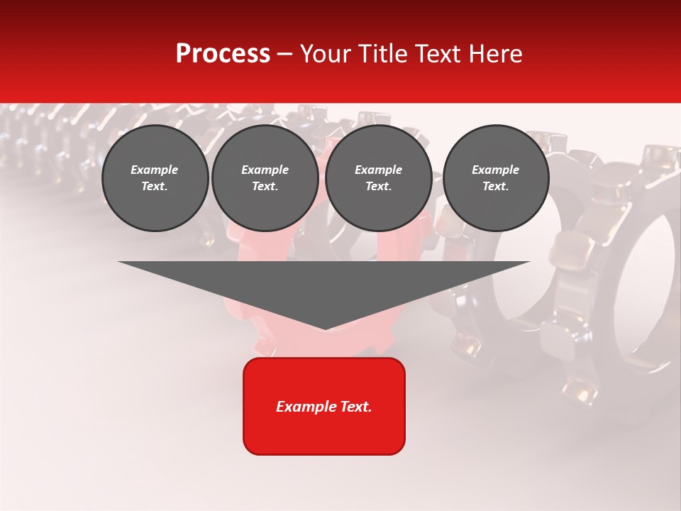 A Group Of Metal Gears With A Red Center PowerPoint Template