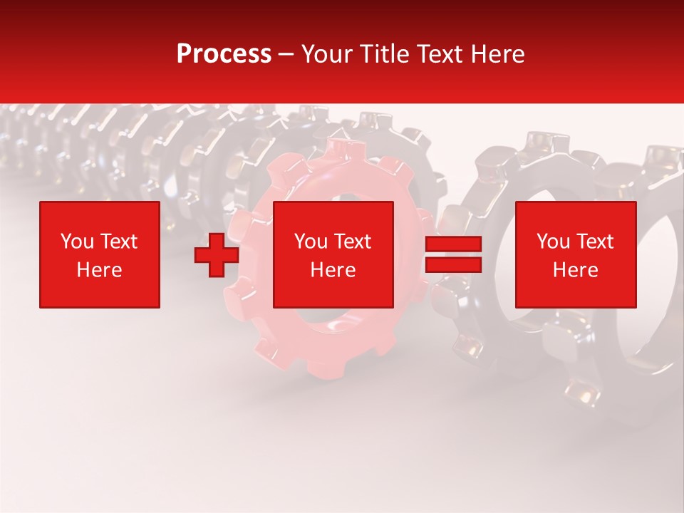A Group Of Metal Gears With A Red Center PowerPoint Template