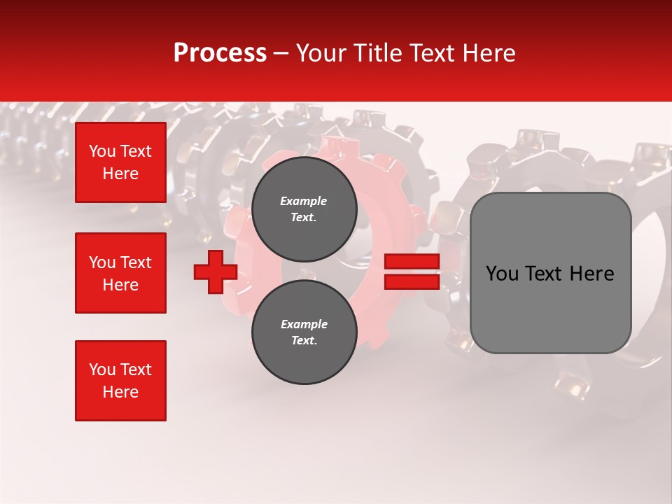 A Group Of Metal Gears With A Red Center PowerPoint Template