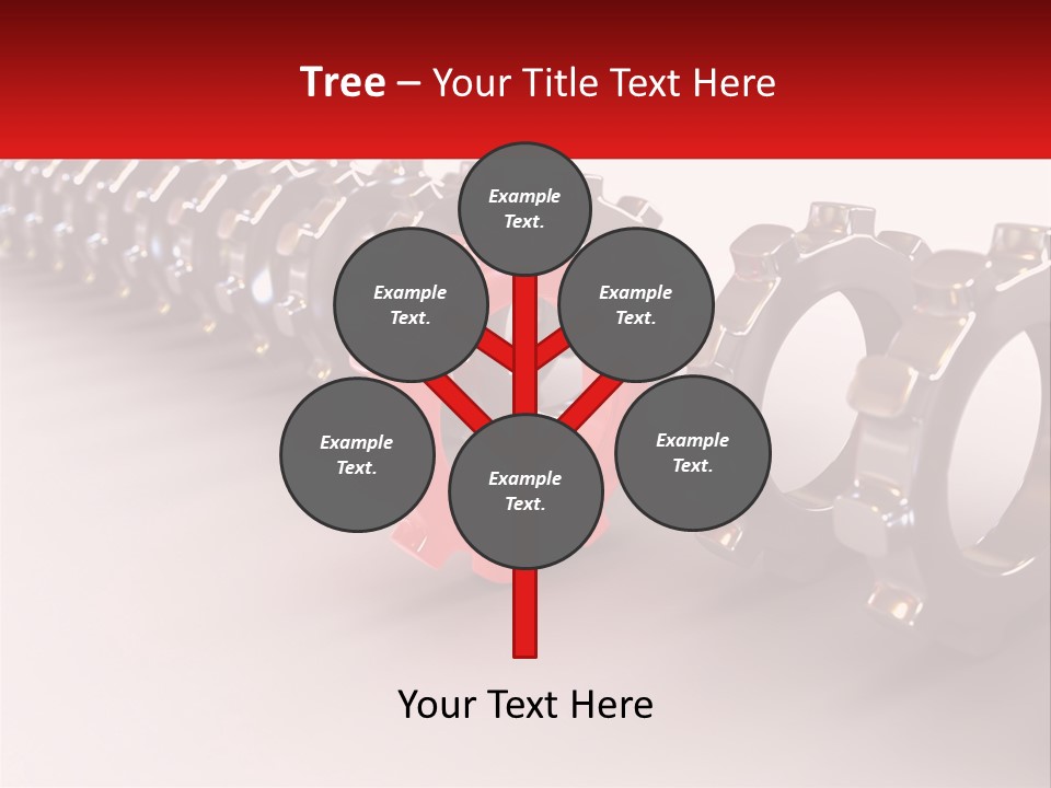 A Group Of Metal Gears With A Red Center PowerPoint Template