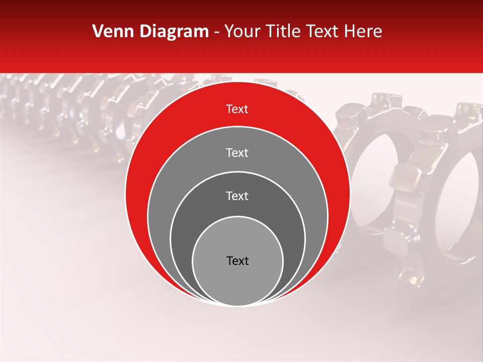 A Group Of Metal Gears With A Red Center PowerPoint Template