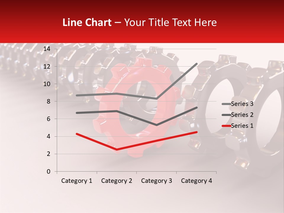A Group Of Metal Gears With A Red Center PowerPoint Template