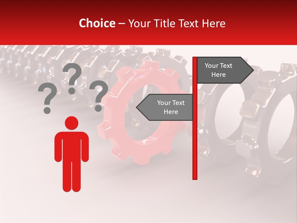 A Group Of Metal Gears With A Red Center PowerPoint Template