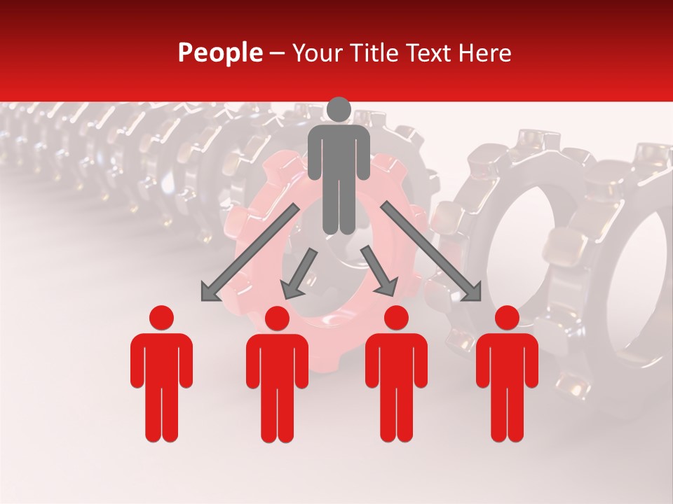 A Group Of Metal Gears With A Red Center PowerPoint Template