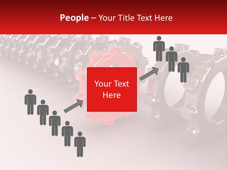 A Group Of Metal Gears With A Red Center PowerPoint Template