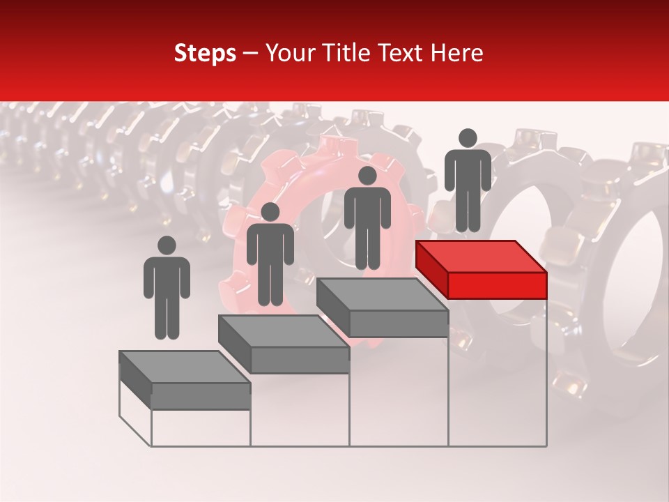 A Group Of Metal Gears With A Red Center PowerPoint Template