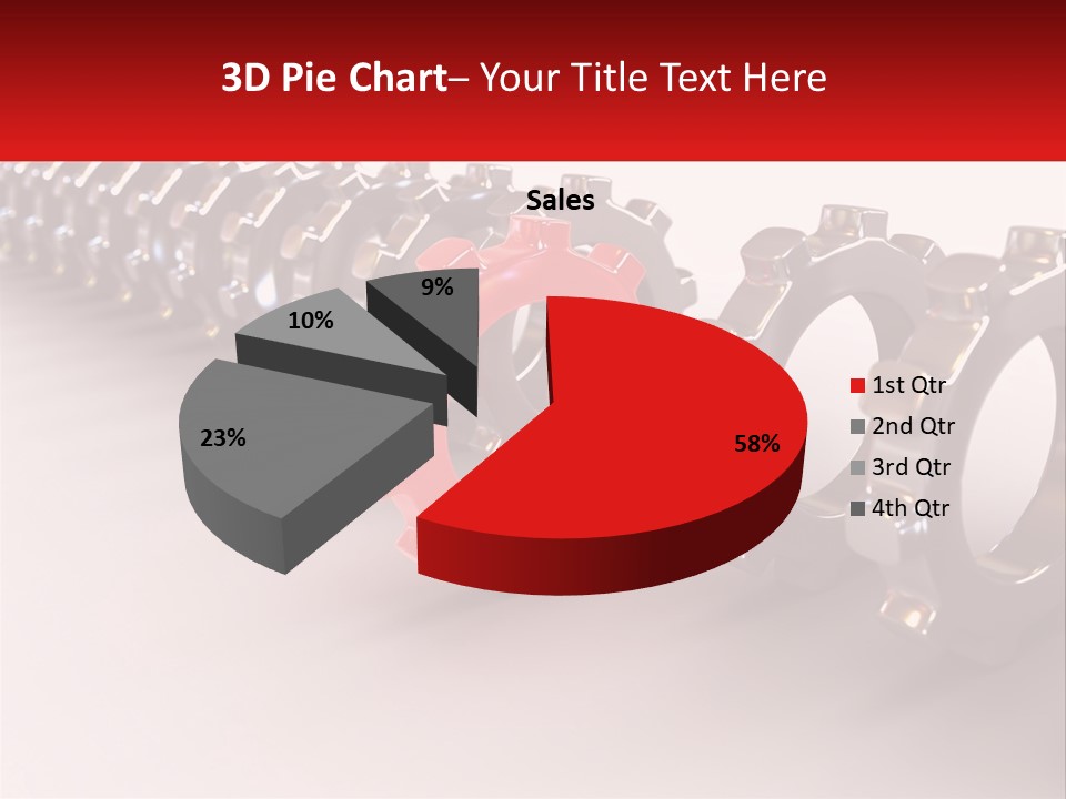 A Group Of Metal Gears With A Red Center PowerPoint Template