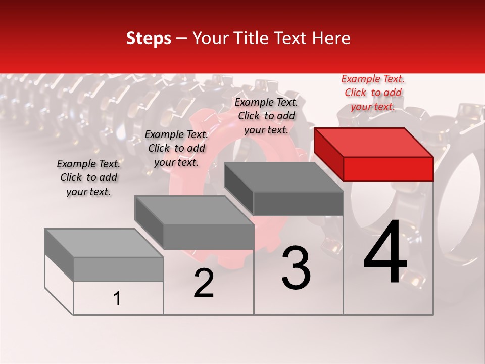 A Group Of Metal Gears With A Red Center PowerPoint Template