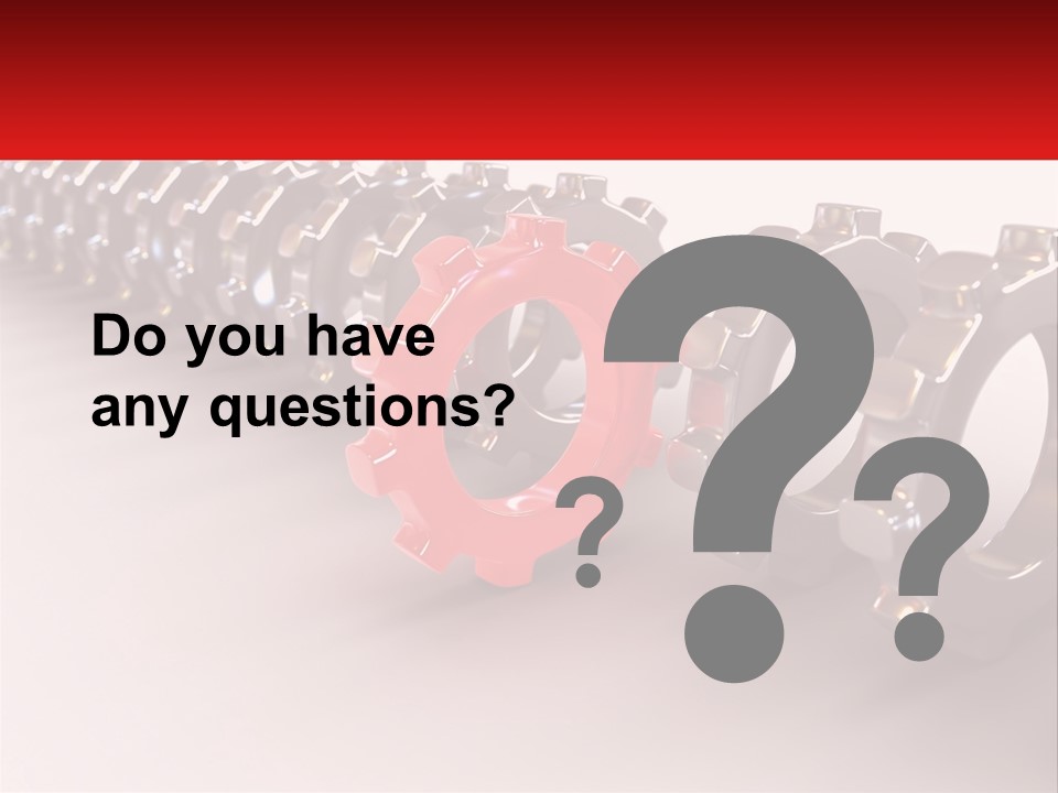 A Group Of Metal Gears With A Red Center PowerPoint Template