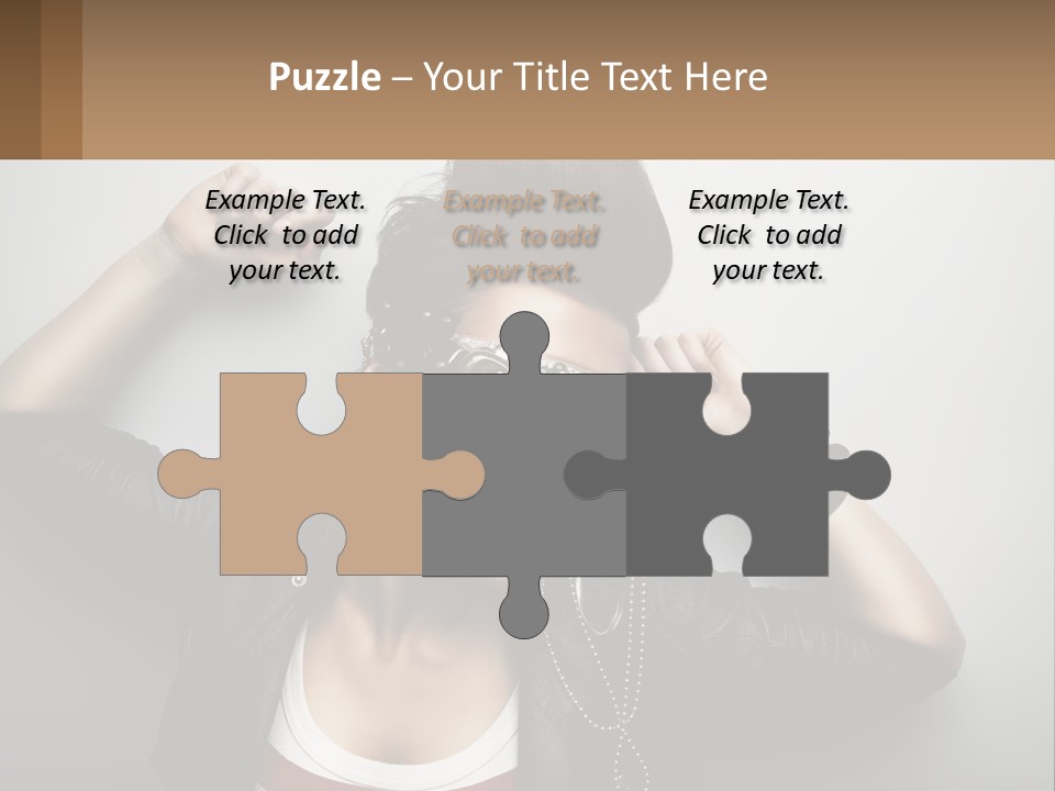 A Woman In A Leather Jacket With A Mask On Her Face PowerPoint Template