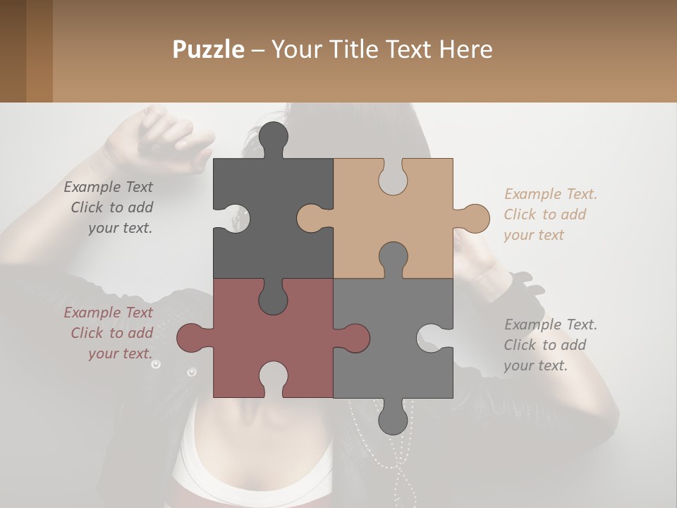 A Woman In A Leather Jacket With A Mask On Her Face PowerPoint Template