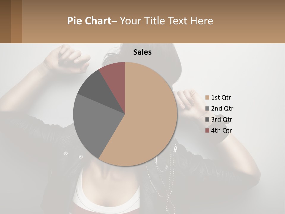 A Woman In A Leather Jacket With A Mask On Her Face PowerPoint Template
